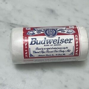 Vintage Anheuser-Busch/Budweiser promotional t-shirt packaged within a can